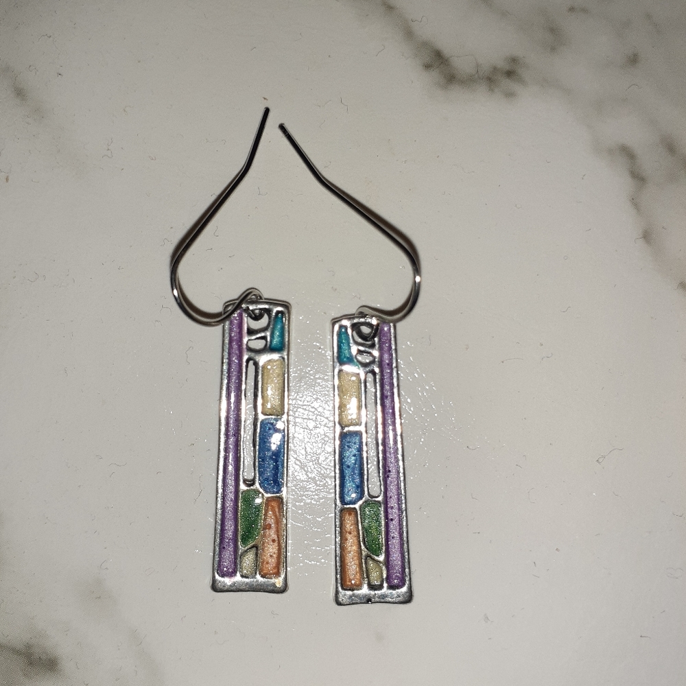 Nwot Pierced wired Silvertone earrings